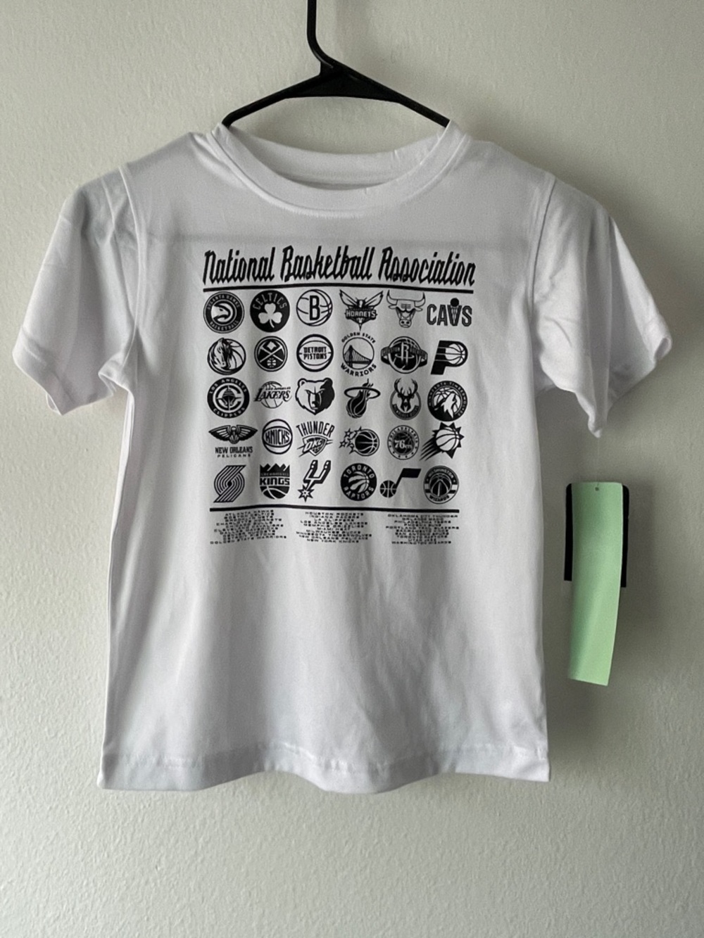 NBA White Kids Short-Sleeve Tee with Black Team Logos
